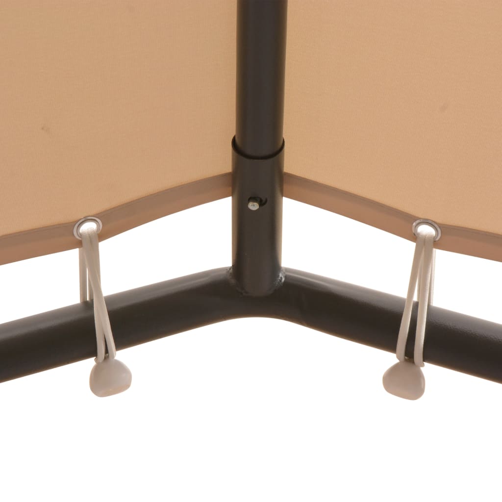 vidaXL Huvimaja/paviljonki 3x3 teräs Beige
