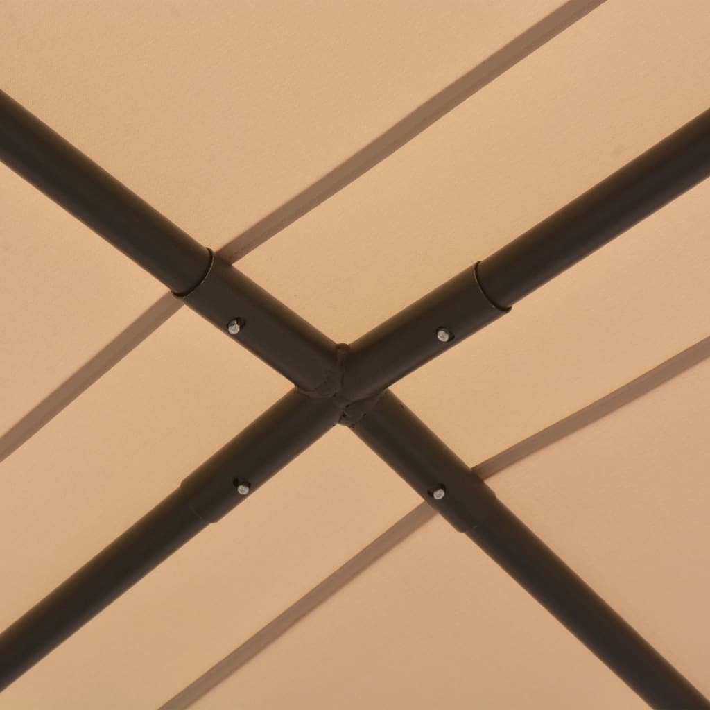 vidaXL Huvimaja/paviljonki 3x3 teräs Beige