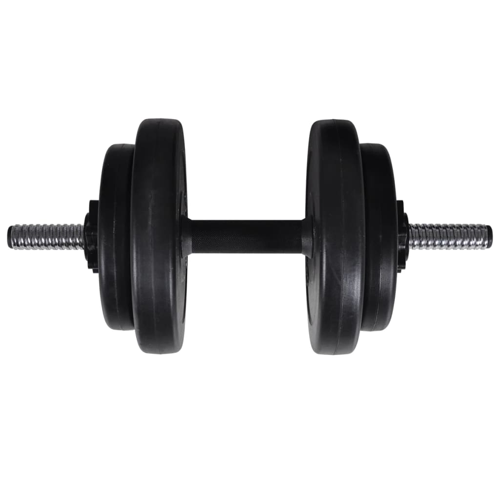 vidaXL Kyykkyteline painotangolla + levy- ja käsipainosarja 60,5 kg