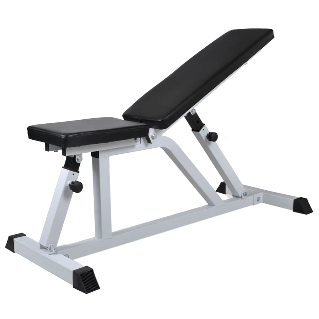 vidaXL Kuntopenkki painotangolla + levy- ja käsipainosarja 30,5 kg