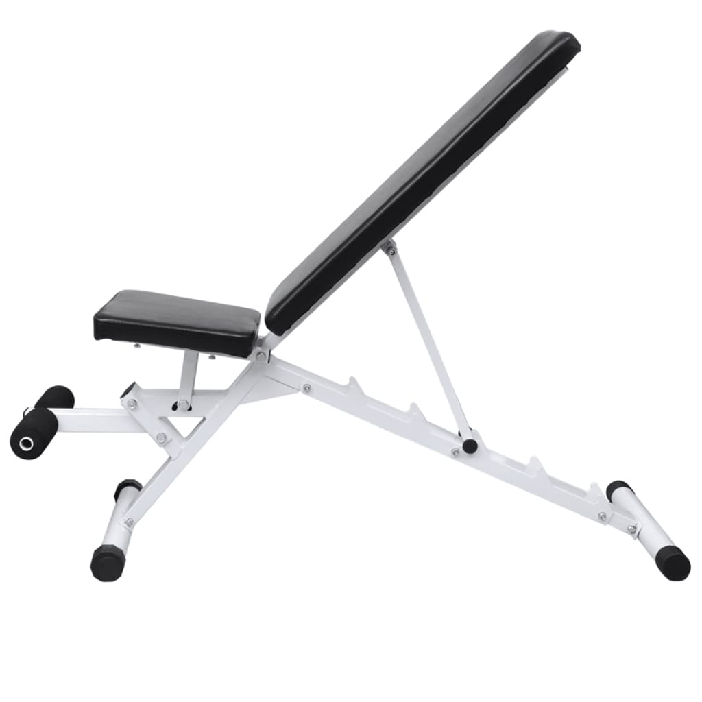 vidaXL Kuntopenkki painotangolla + levy- ja käsipainosarja 30,5 kg