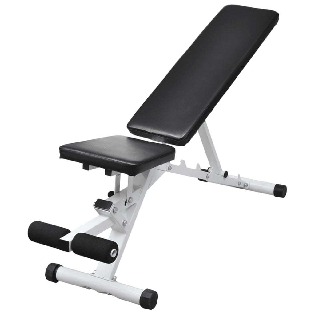 vidaXL Kuntopenkki painotangolla + levy- ja käsipainosarja 30,5 kg