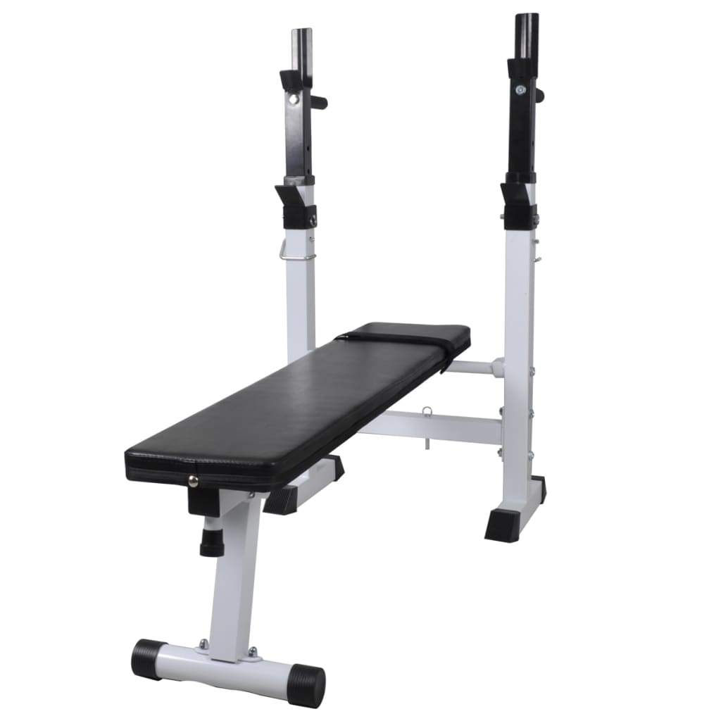 vidaXL Kuntopenkki painotangolla + levy- ja käsipainosarja 60,5 kg