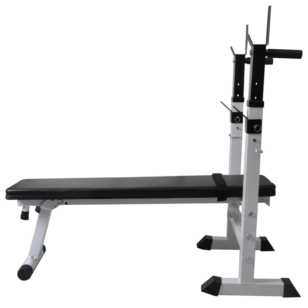 vidaXL Kuntopenkki painotangolla + levy- ja käsipainosarja 60,5 kg