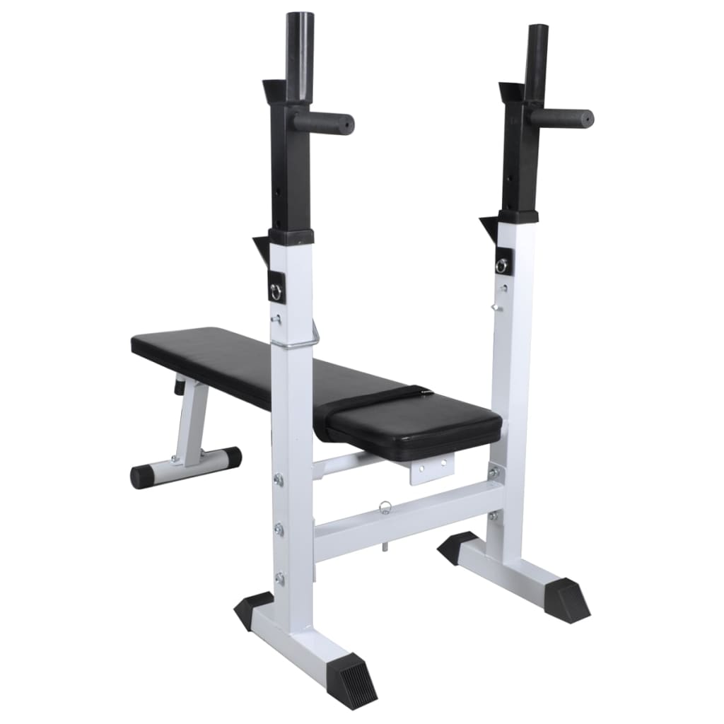 vidaXL Kuntopenkki painotangolla + levy- ja käsipainosarja 60,5 kg