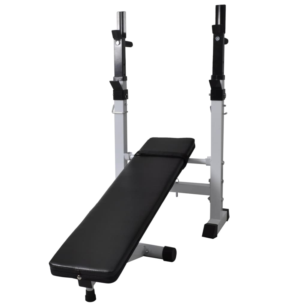 vidaXL Kuntopenkki painotangolla + levy- ja käsipainosarja 60,5 kg