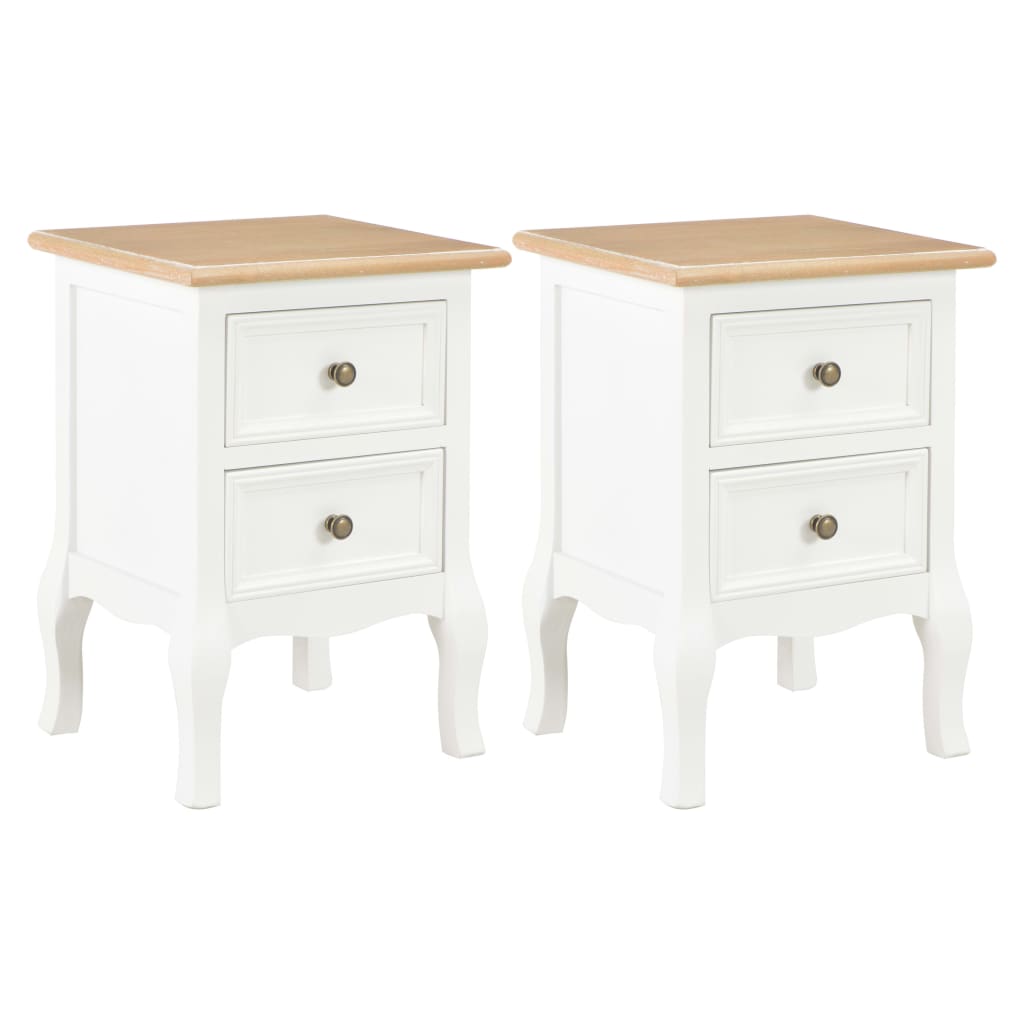 vidaXL Yöpöytä 2kpl MDF 35x30x49 cm valkoinen