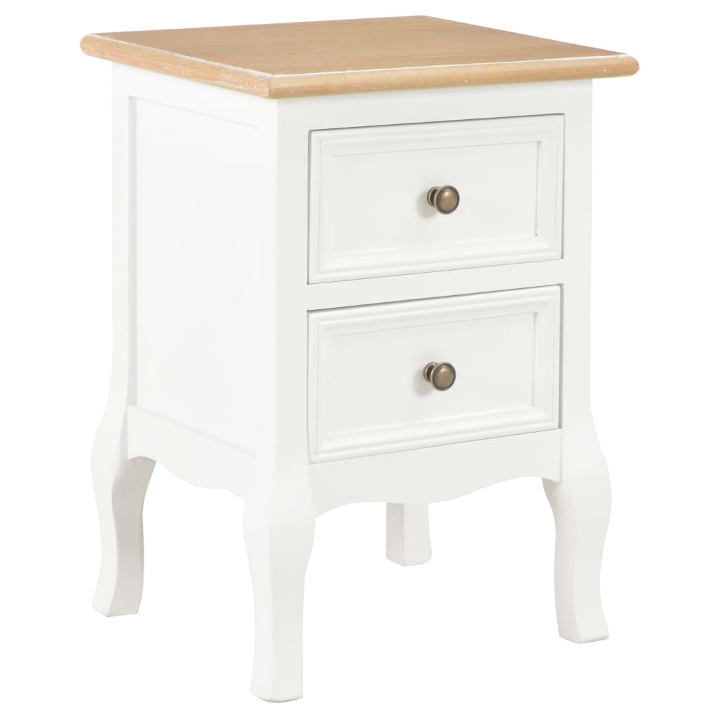vidaXL Yöpöytä 2kpl MDF 35x30x49 cm valkoinen