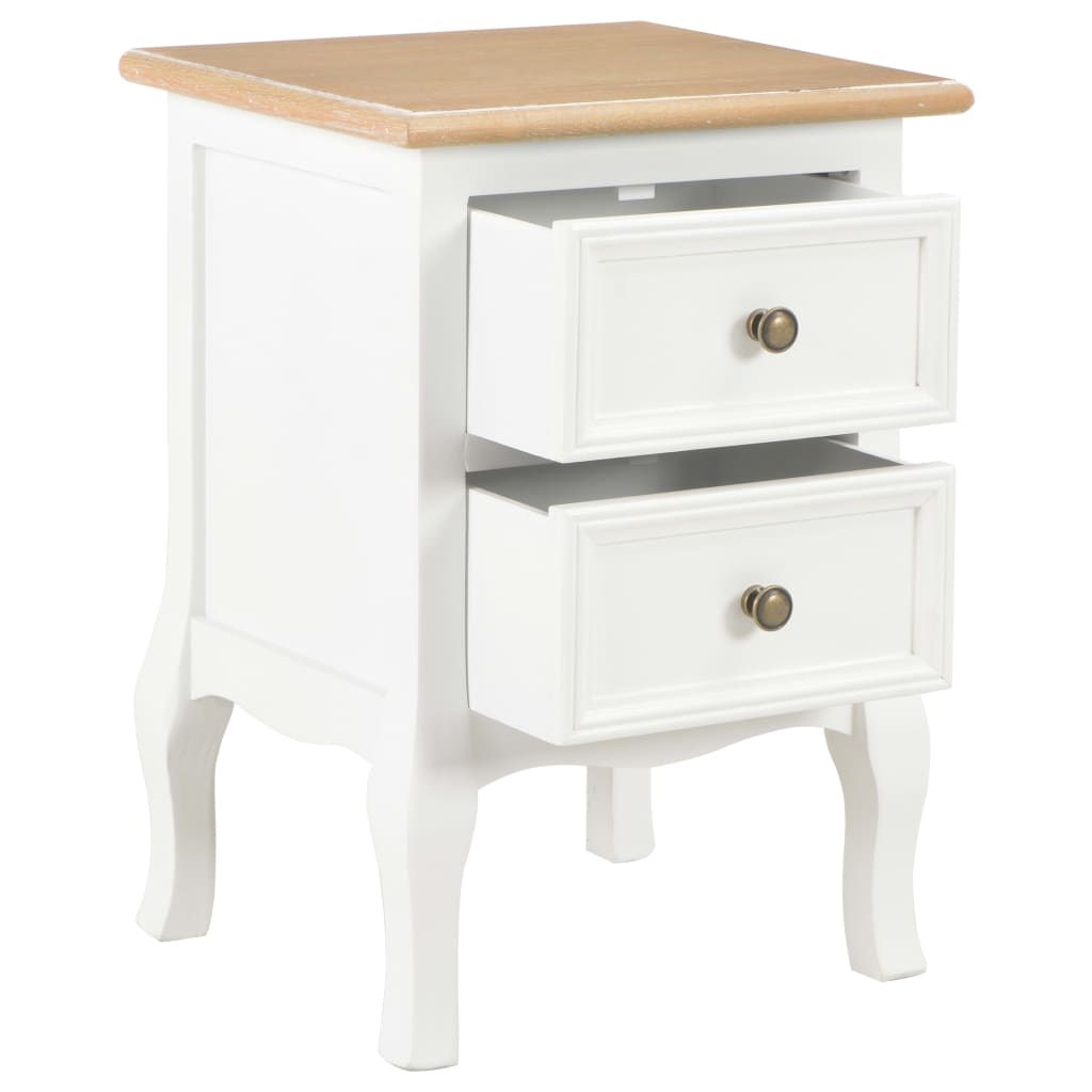 vidaXL Yöpöytä 2kpl MDF 35x30x49 cm valkoinen