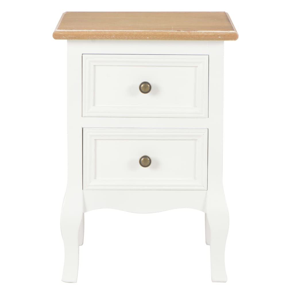 vidaXL Yöpöytä 2kpl MDF 35x30x49 cm valkoinen