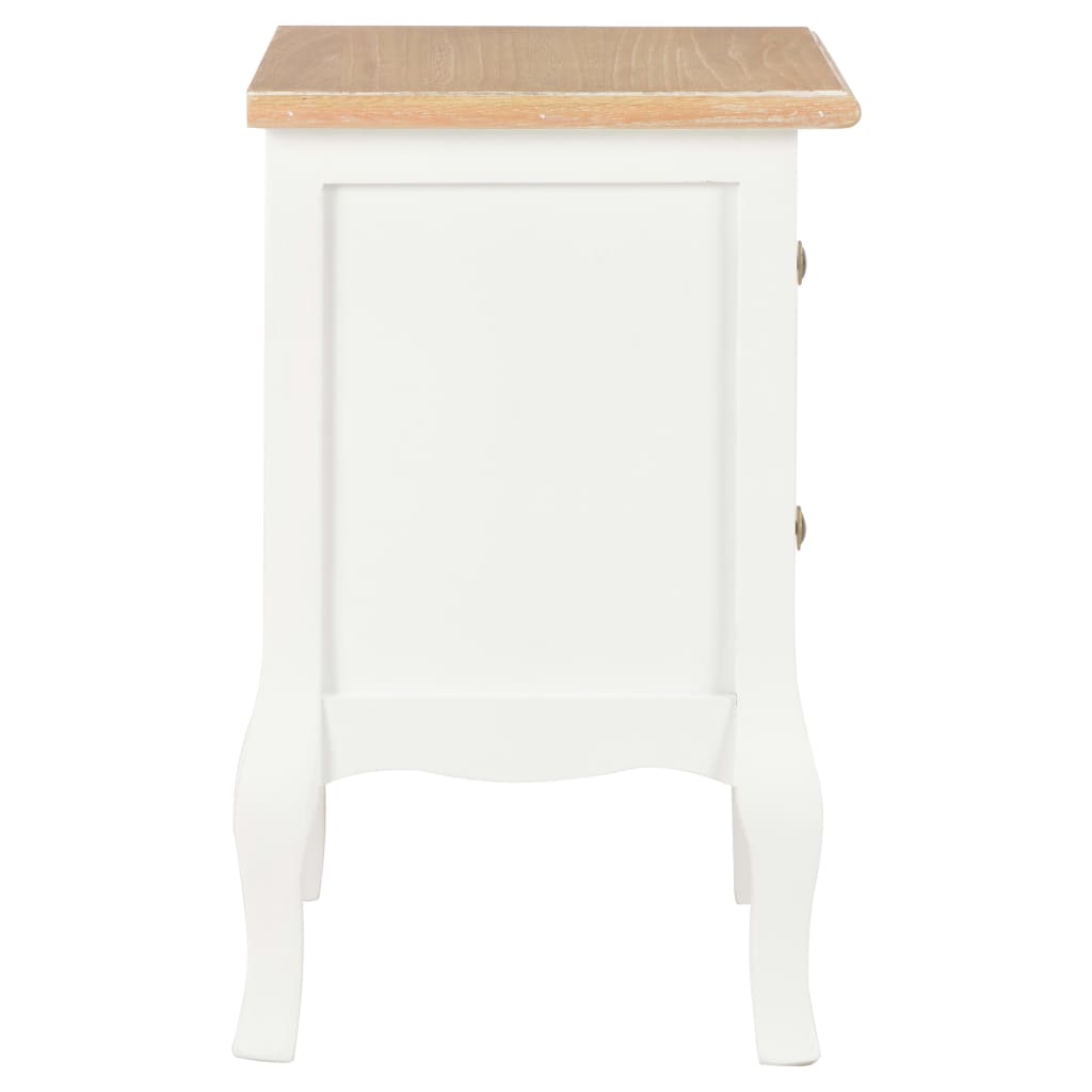 vidaXL Yöpöytä 2kpl MDF 35x30x49 cm valkoinen