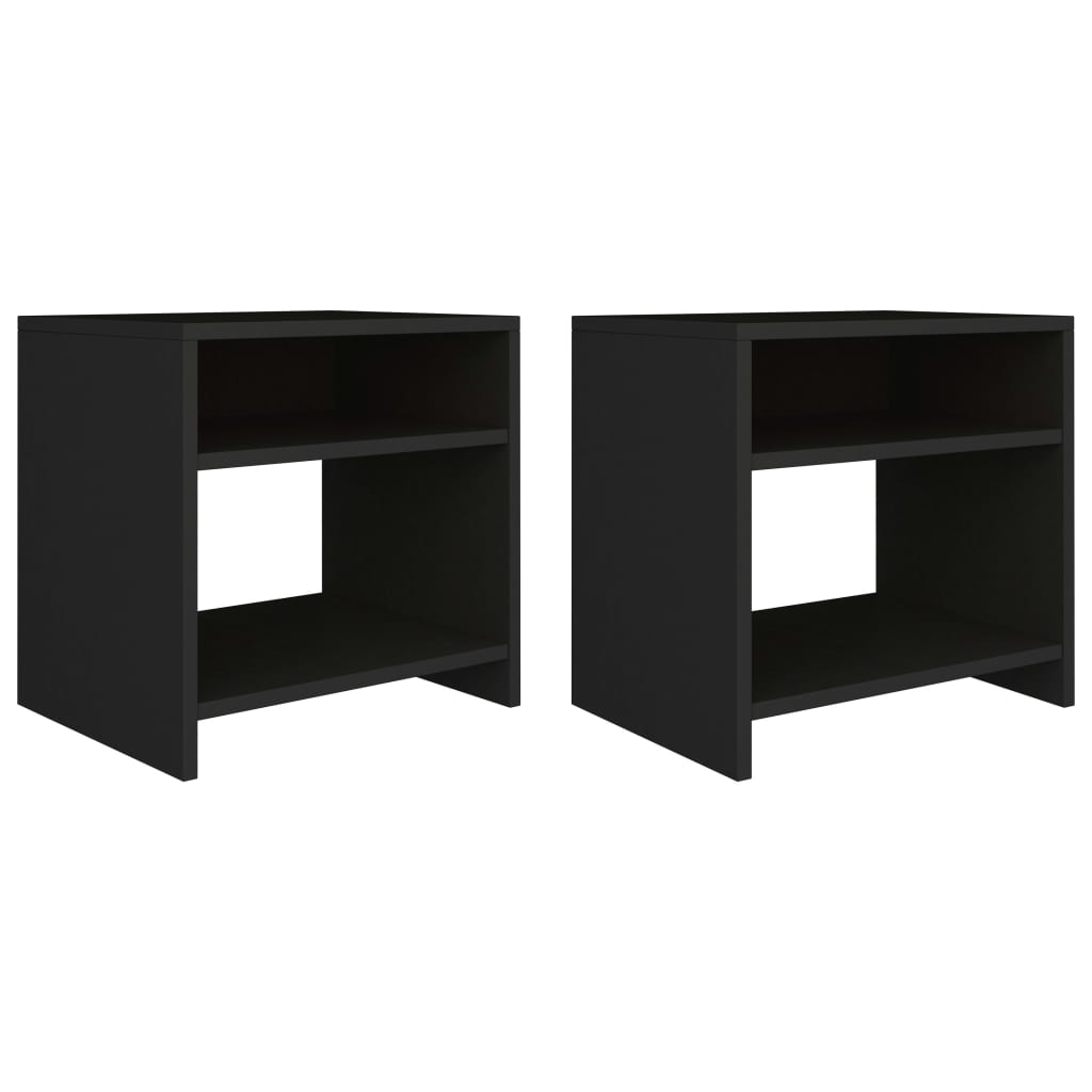 vidaXL Yöpöydät 2 kpl musta 40x30x40 cm tekninen puu
