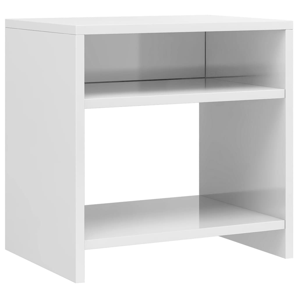 vidaXL Yöpöydät 2 kpl korkeakiilto valkoinen 40x30x40 cm tekninen puu
