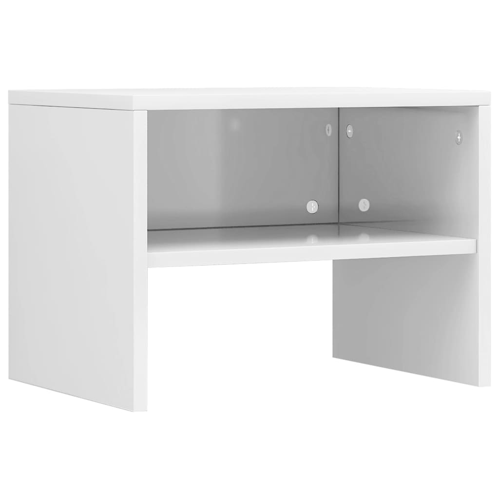 vidaXL Yöpöydät 2 kpl korkeakiilto valkoinen 40x30x30 cm tekninen puu