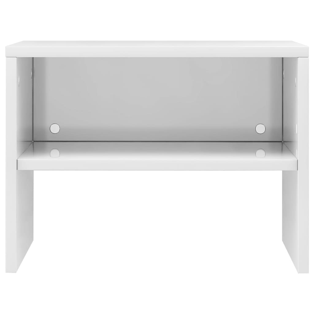 vidaXL Yöpöydät 2 kpl korkeakiilto valkoinen 40x30x30 cm tekninen puu