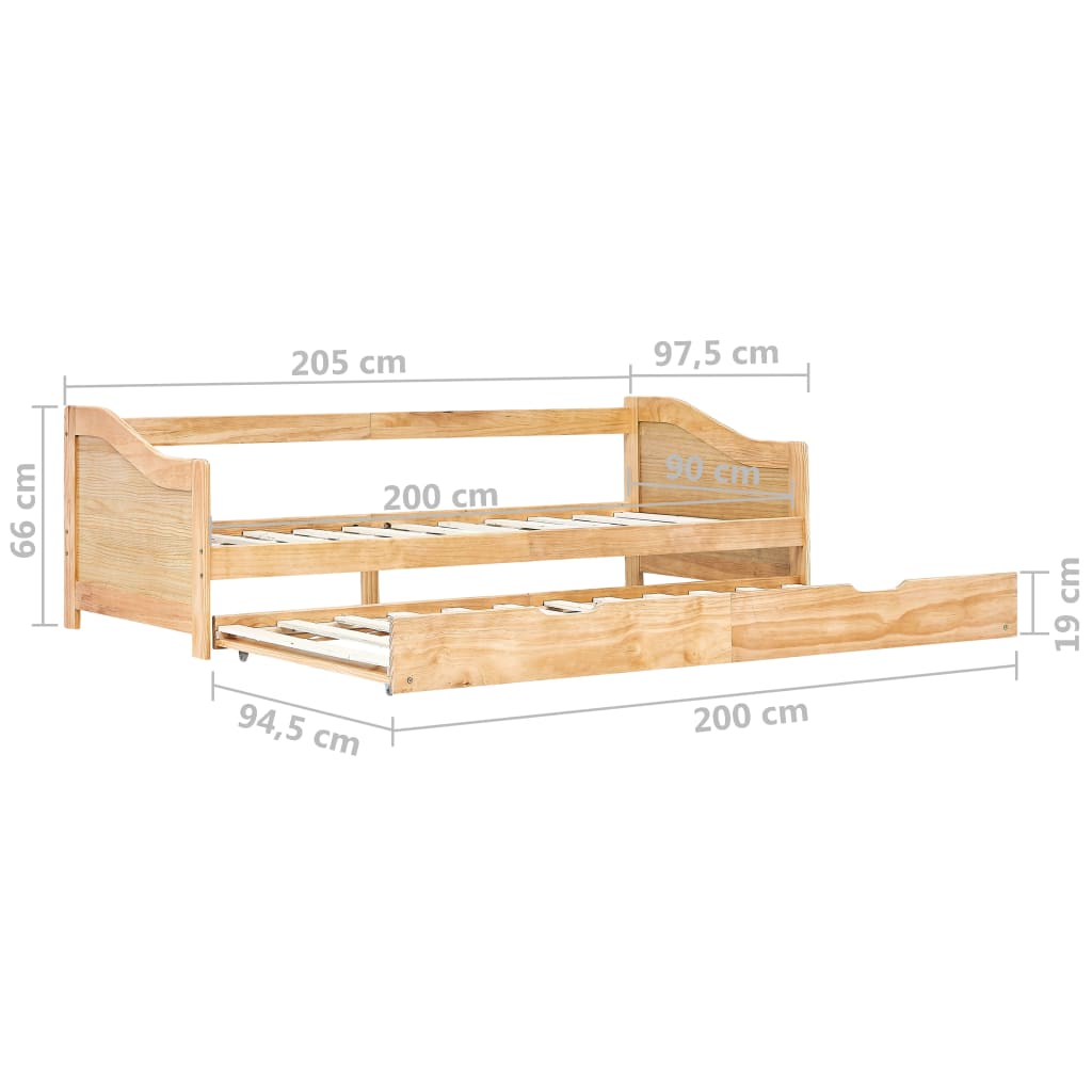 vidaXL Vuodesohvan runko mänty 90x200 cm