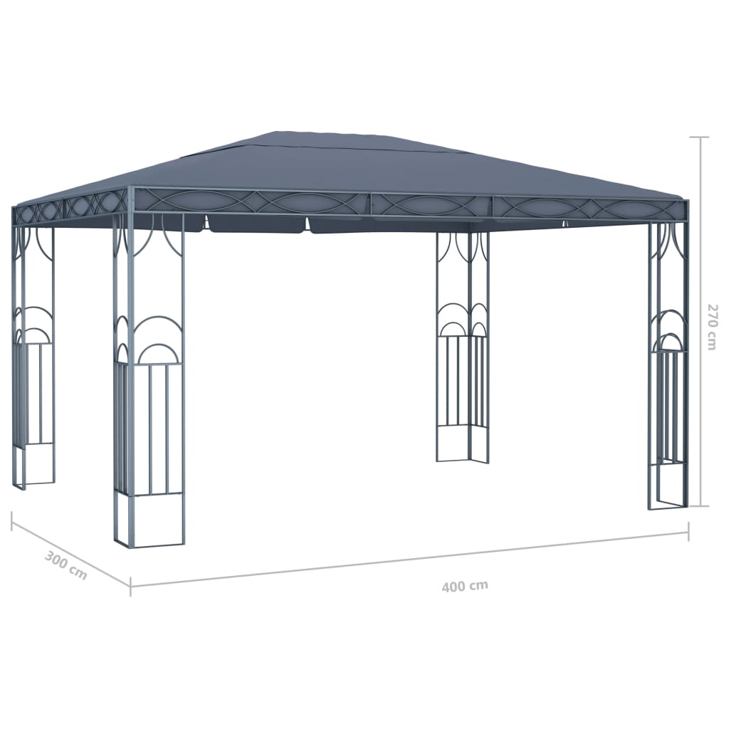 vidaXL Huvimaja 400 x 300 cm antrasiitti