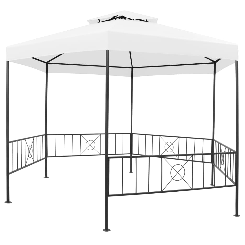 vidaXL Puutarhan huvimaja 323x275x265 cm valkoinen 180 g/m²