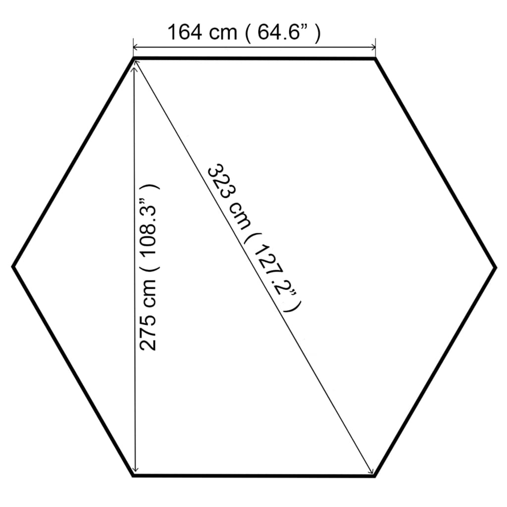 vidaXL Puutarhan huvimaja 323x275x265 cm valkoinen 180 g/m²