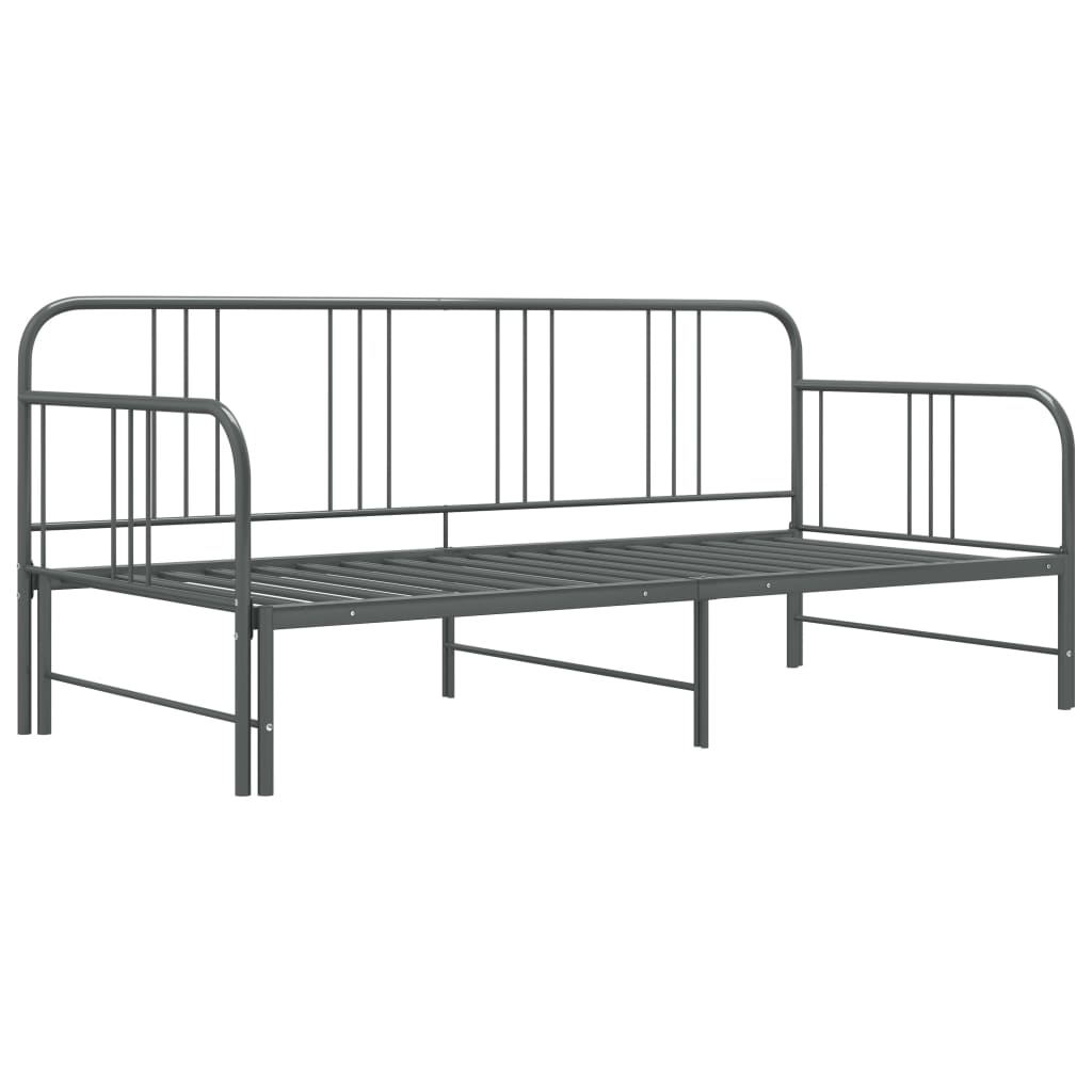 vidaXL Vuodesohvan runko harmaa metalli 90x200 cm