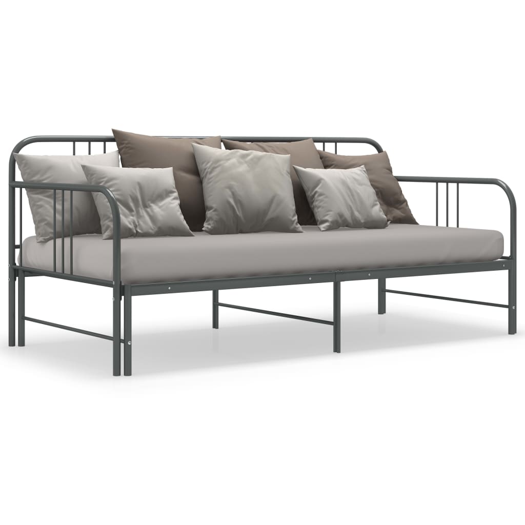 vidaXL Vuodesohvan runko harmaa metalli 90x200 cm