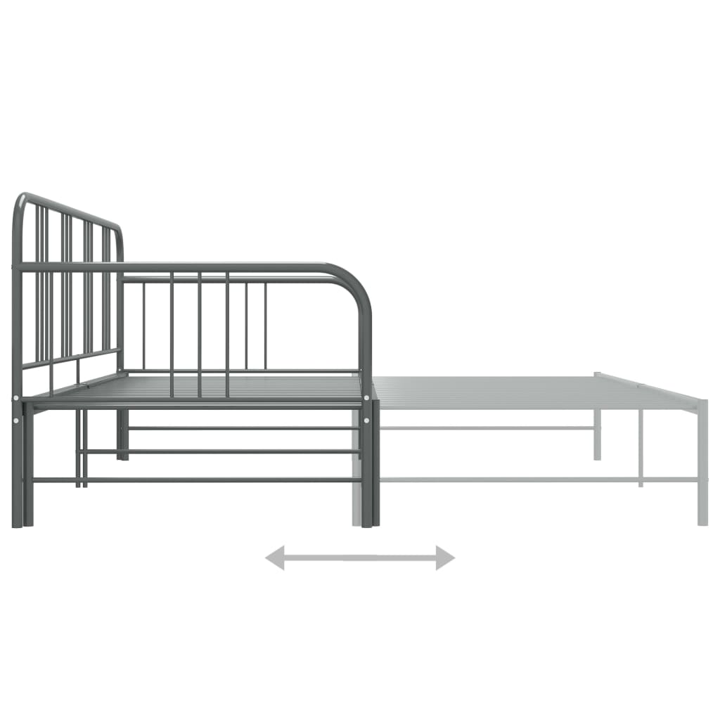vidaXL Vuodesohvan runko harmaa metalli 90x200 cm