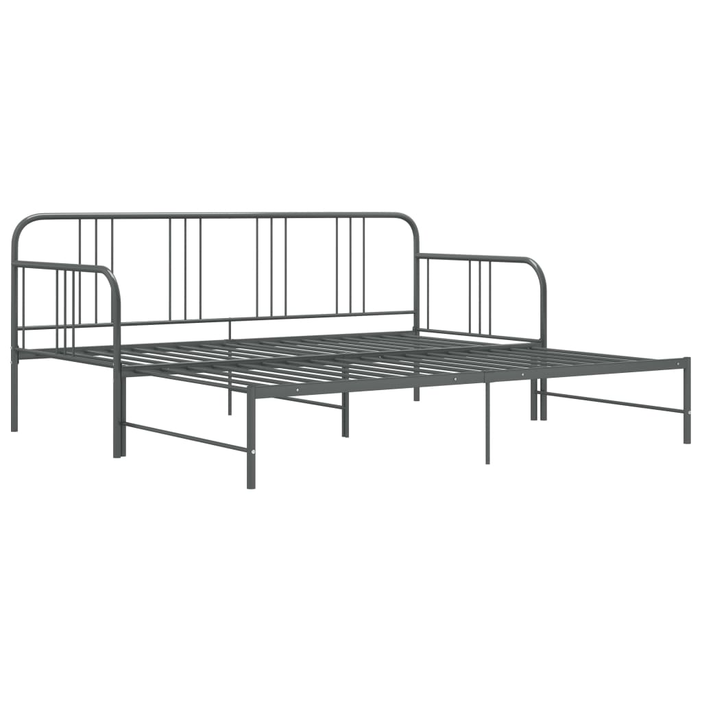 vidaXL Vuodesohvan runko harmaa metalli 90x200 cm