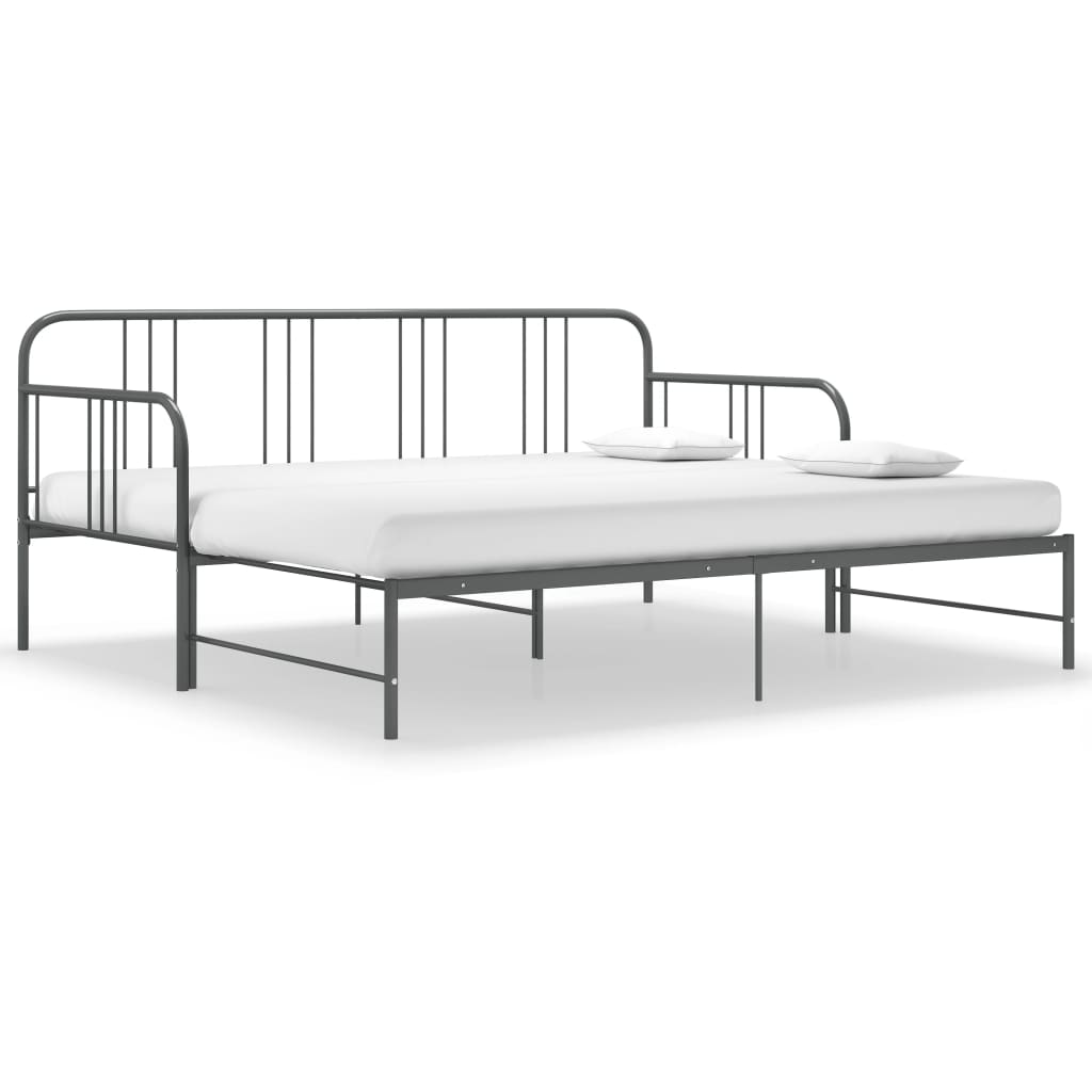 vidaXL Vuodesohvan runko harmaa metalli 90x200 cm