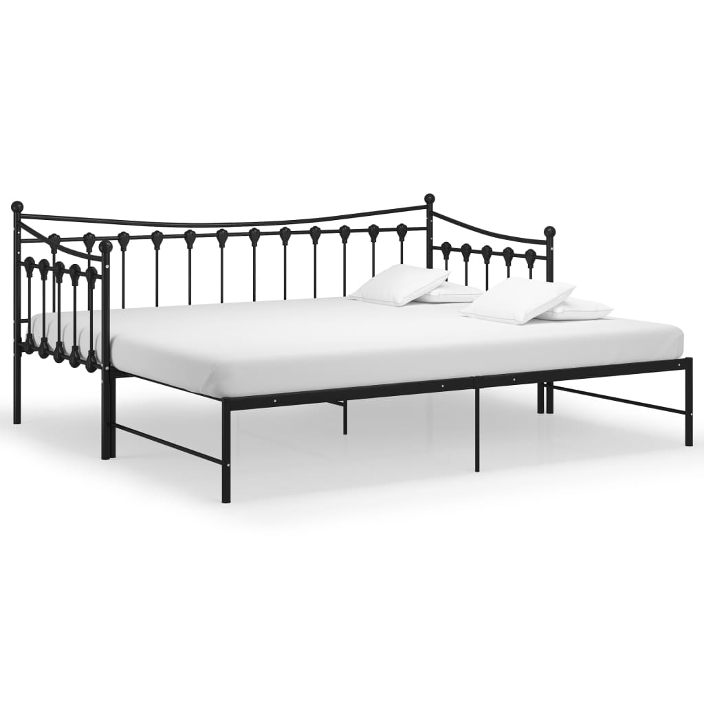 vidaXL Vuodesohvan runko musta metalli 90x200 cm
