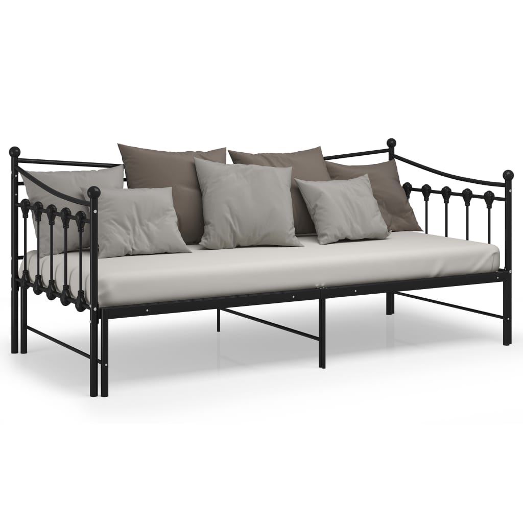vidaXL Vuodesohvan runko musta metalli 90x200 cm
