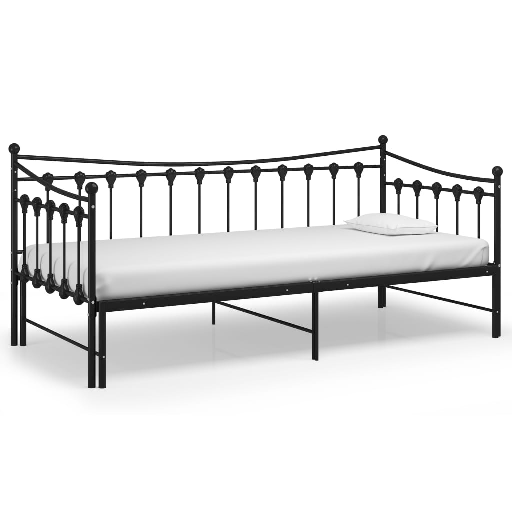 vidaXL Vuodesohvan runko musta metalli 90x200 cm