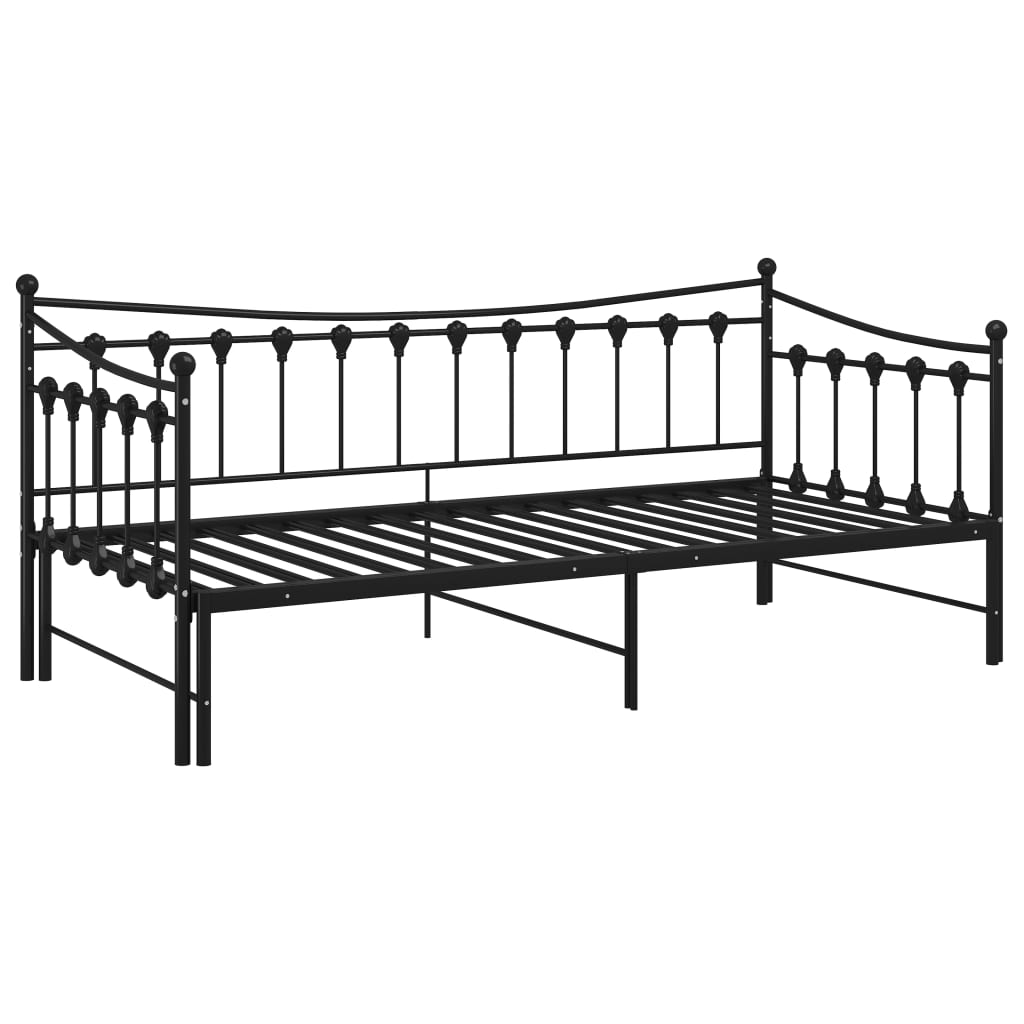 vidaXL Vuodesohvan runko musta metalli 90x200 cm