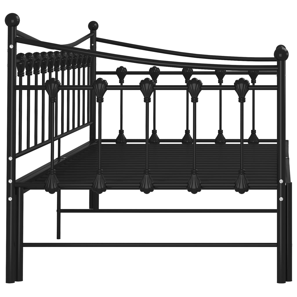 vidaXL Vuodesohvan runko musta metalli 90x200 cm