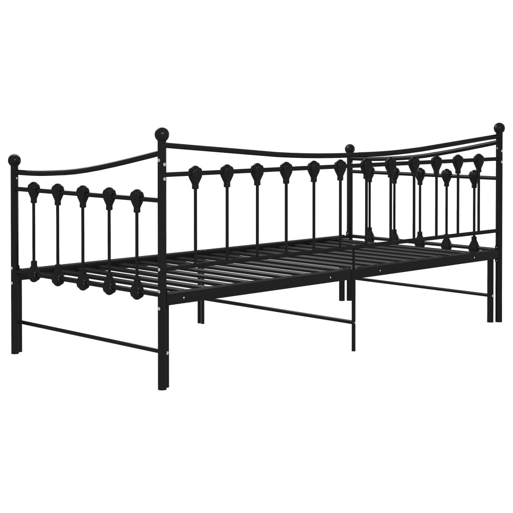 vidaXL Vuodesohvan runko musta metalli 90x200 cm