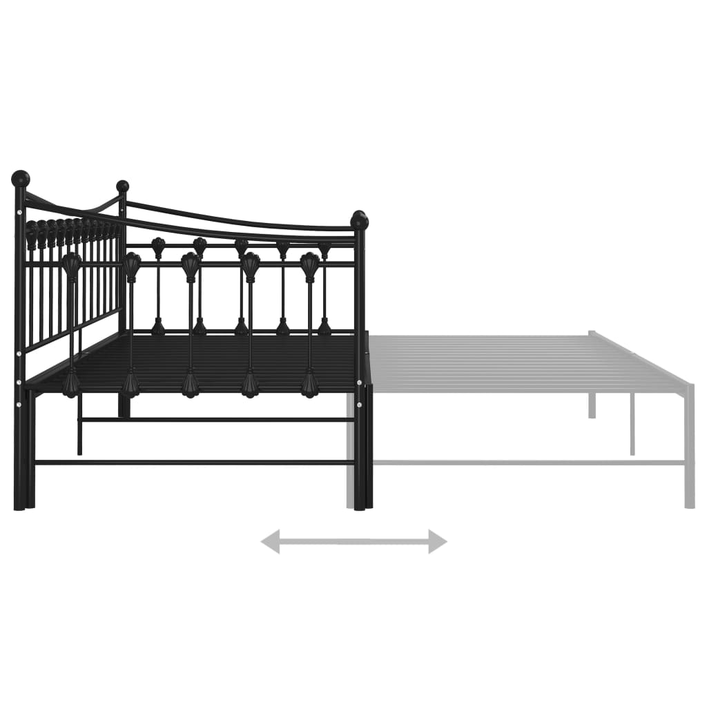 vidaXL Vuodesohvan runko musta metalli 90x200 cm