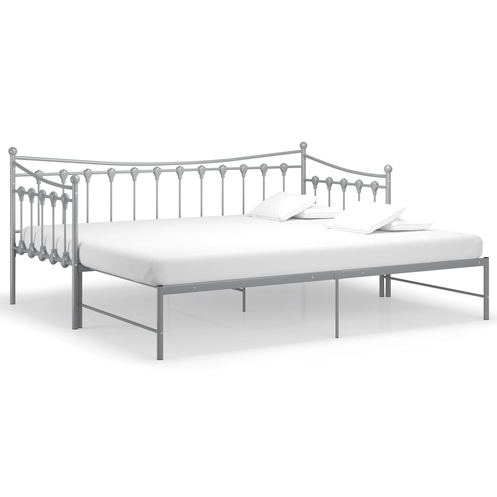 vidaXL Vuodesohvan runko harmaa metalli 90x200 cm