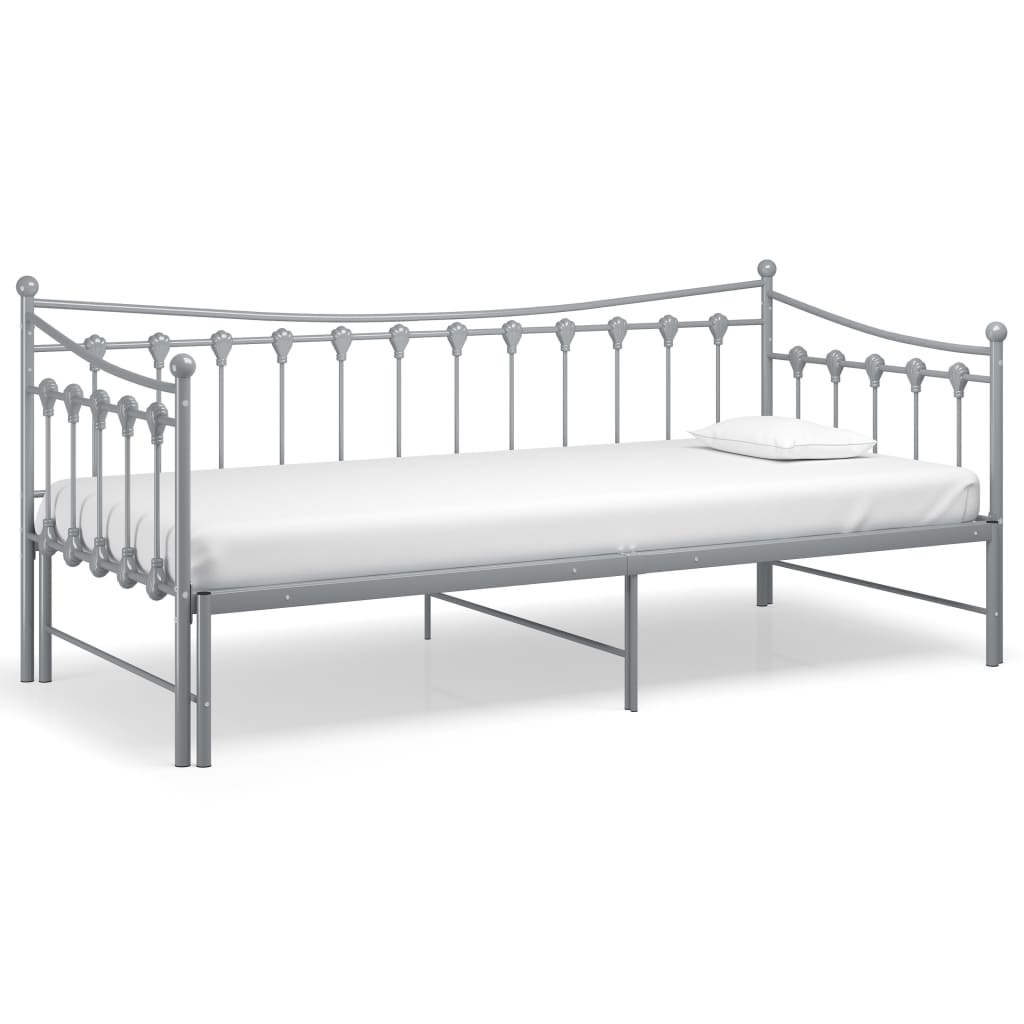 vidaXL Vuodesohvan runko harmaa metalli 90x200 cm