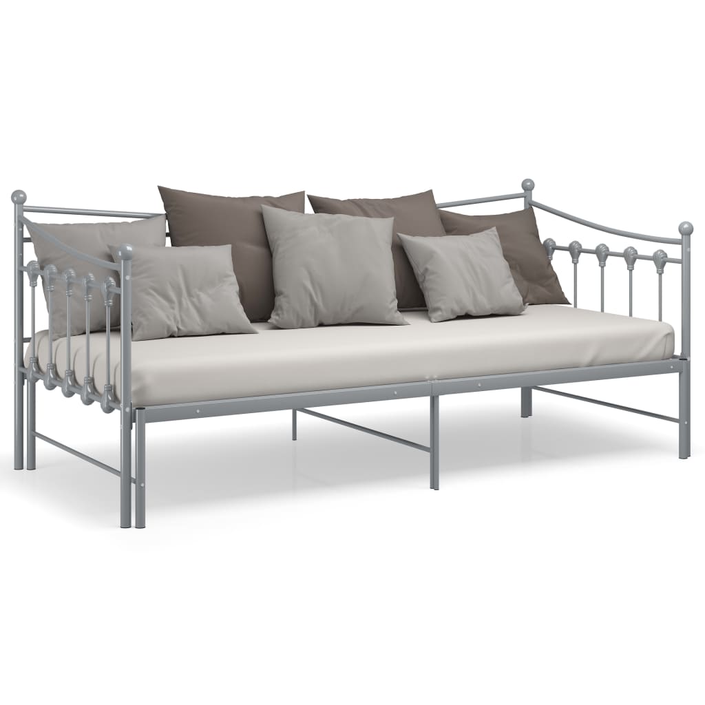 vidaXL Vuodesohvan runko harmaa metalli 90x200 cm