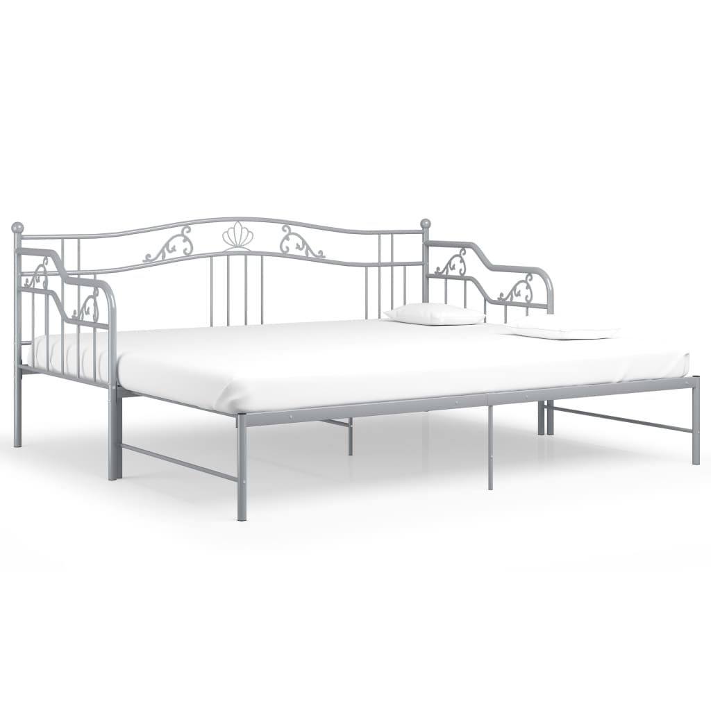 vidaXL Vuodesohvan runko harmaa metalli 90x200 cm