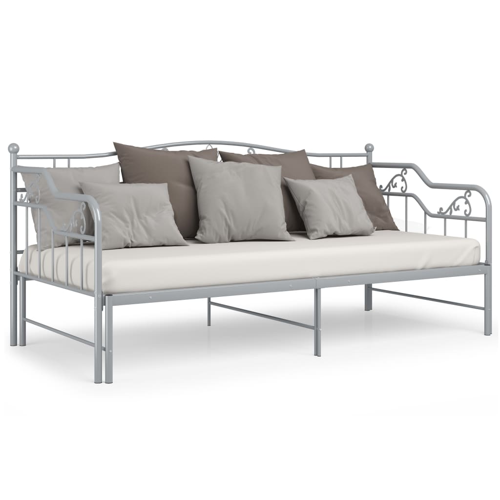 vidaXL Vuodesohvan runko harmaa metalli 90x200 cm