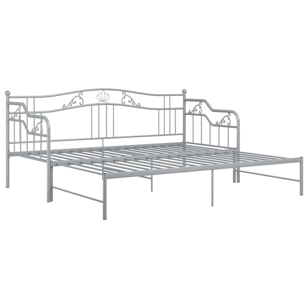 vidaXL Vuodesohvan runko harmaa metalli 90x200 cm