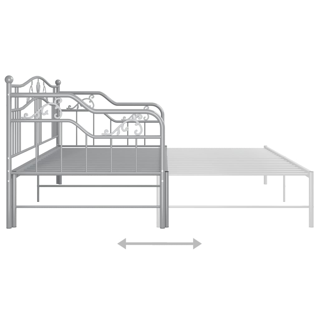 vidaXL Vuodesohvan runko harmaa metalli 90x200 cm