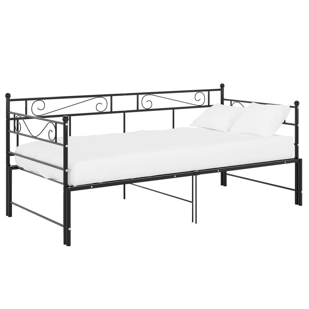 vidaXL Vuodesohvan runko musta metalli 90x200 cm