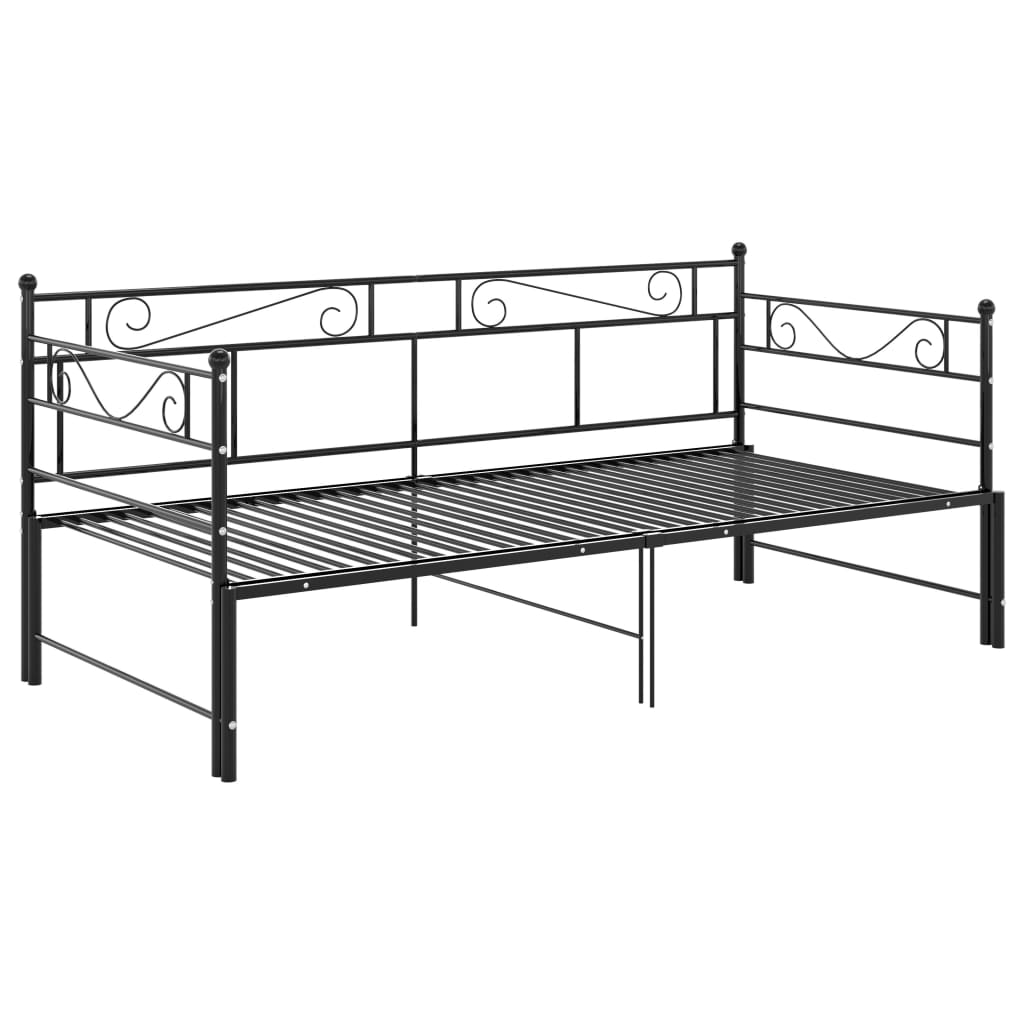vidaXL Vuodesohvan runko musta metalli 90x200 cm