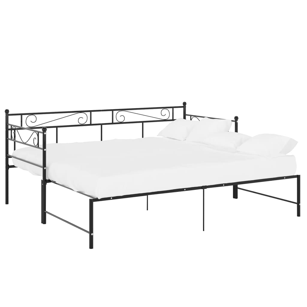 vidaXL Vuodesohvan runko musta metalli 90x200 cm