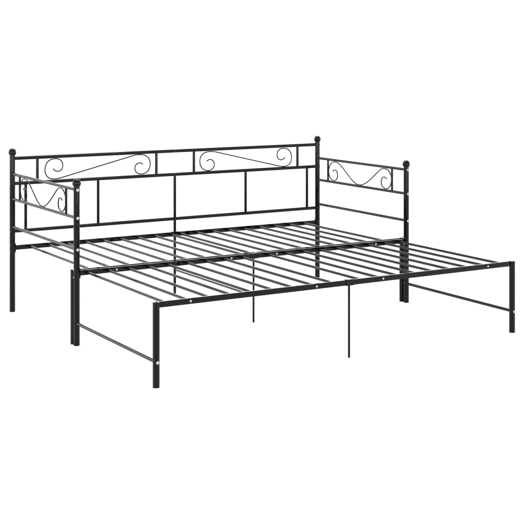 vidaXL Vuodesohvan runko musta metalli 90x200 cm