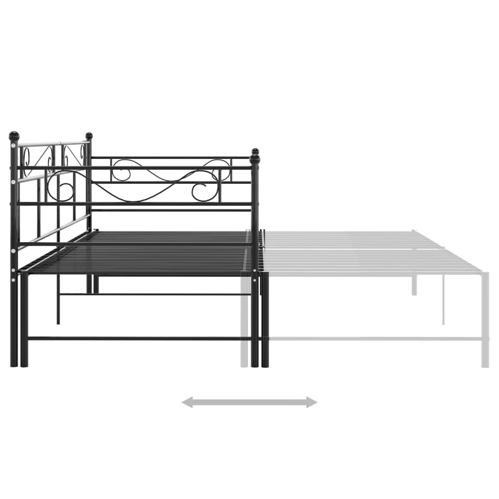 vidaXL Vuodesohvan runko musta metalli 90x200 cm