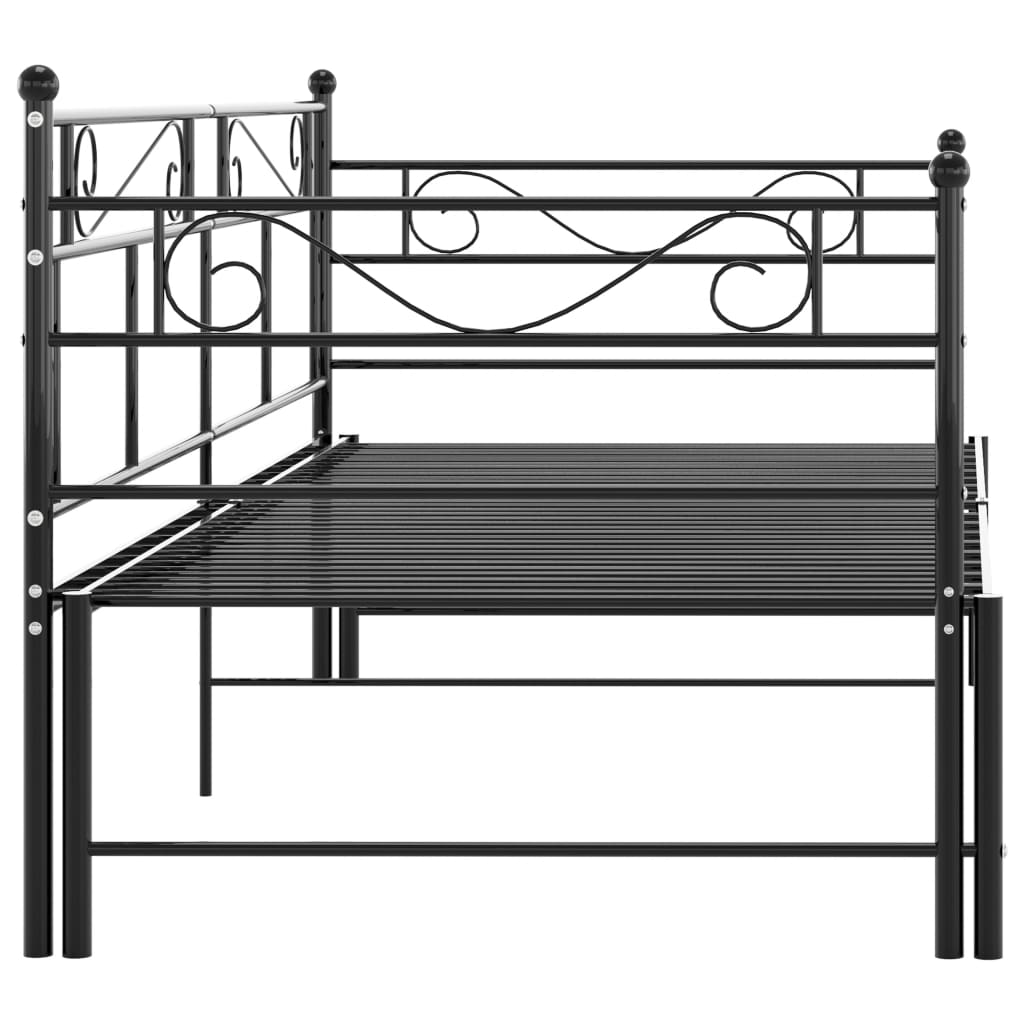 vidaXL Vuodesohvan runko musta metalli 90x200 cm