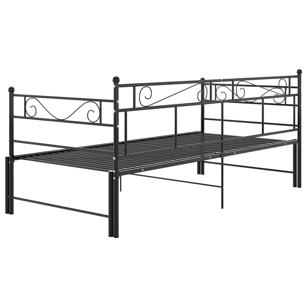 vidaXL Vuodesohvan runko musta metalli 90x200 cm