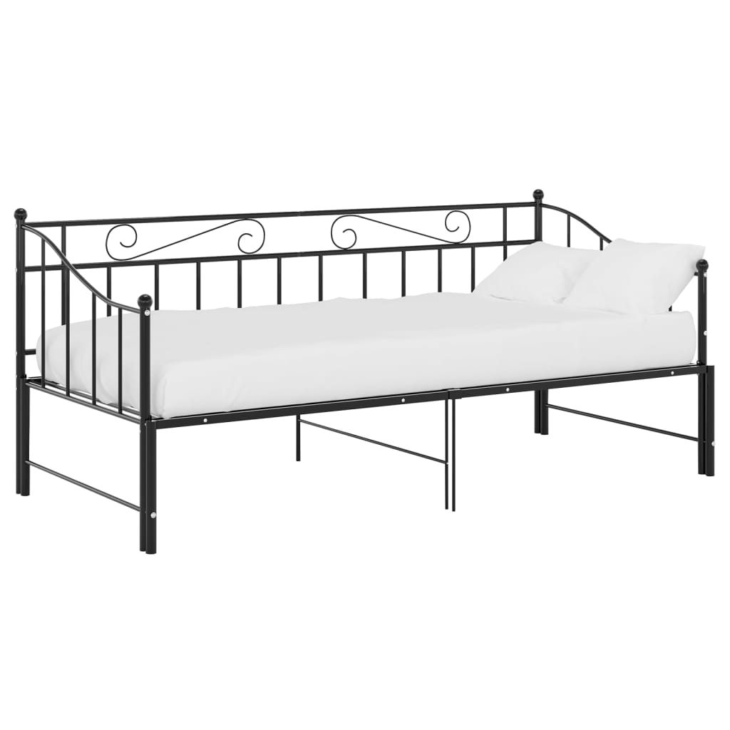 vidaXL Vuodesohvan runko musta metalli 90x200 cm